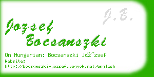 jozsef bocsanszki business card